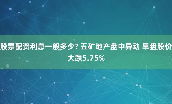 股票配资利息一般多少? 五矿地产盘中异动 早盘股价大跌5.75%